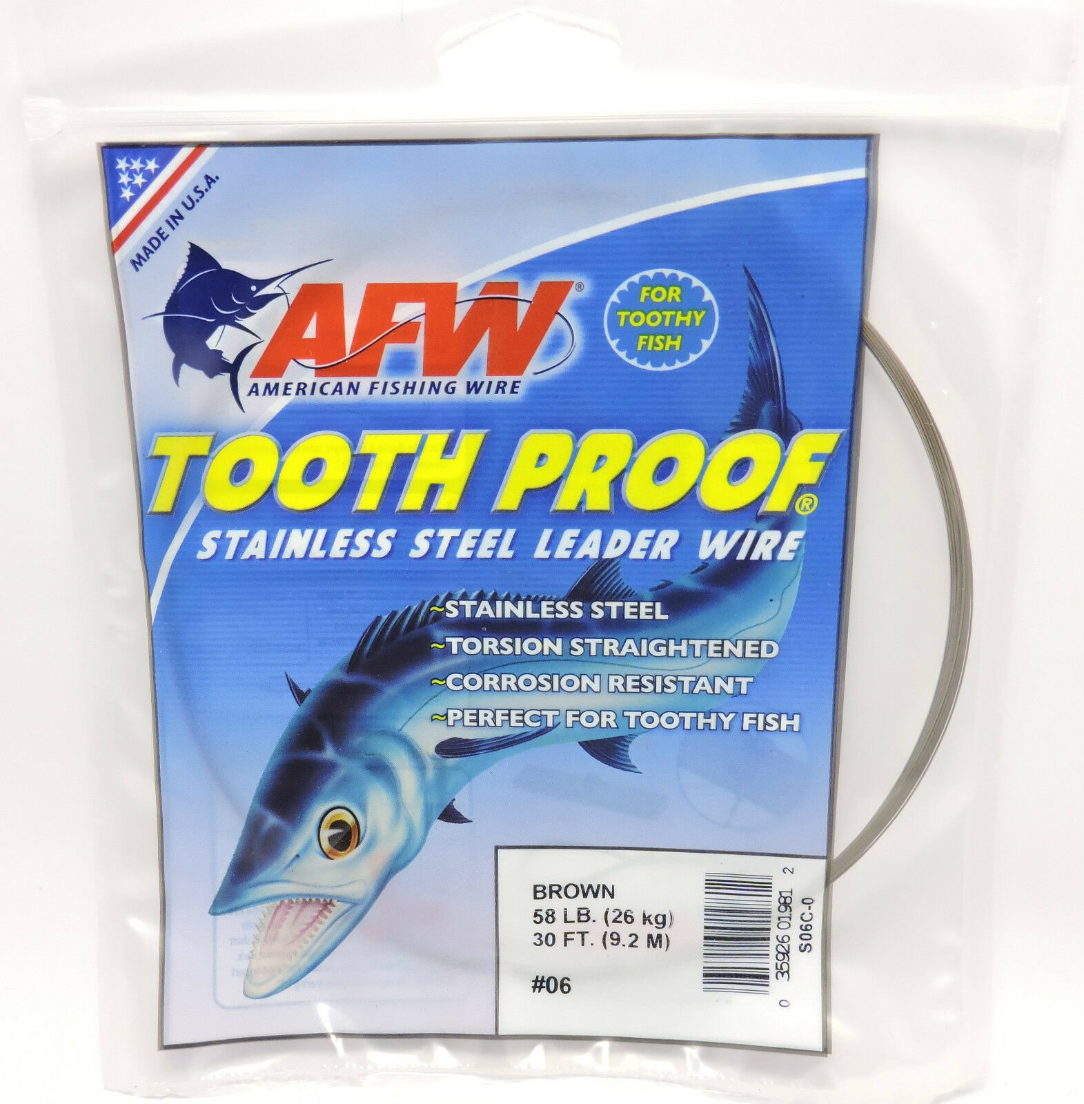 Variation-of-AFW-TOOTH-PROOF-BROWN-SINGLE-STRAND-STAINLESS-STEEL-LEADER-FISHING-WIRE-27LB-360-331853302993-1c79