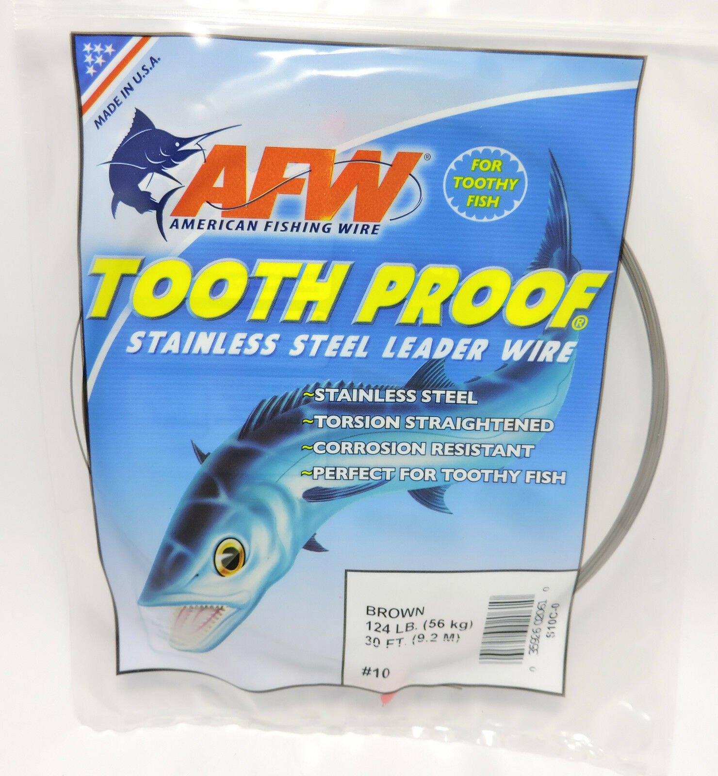 Variation-of-AFW-TOOTH-PROOF-BROWN-SINGLE-STRAND-STAINLESS-STEEL-LEADER-FISHING-WIRE-27LB-360-331853302993-323a