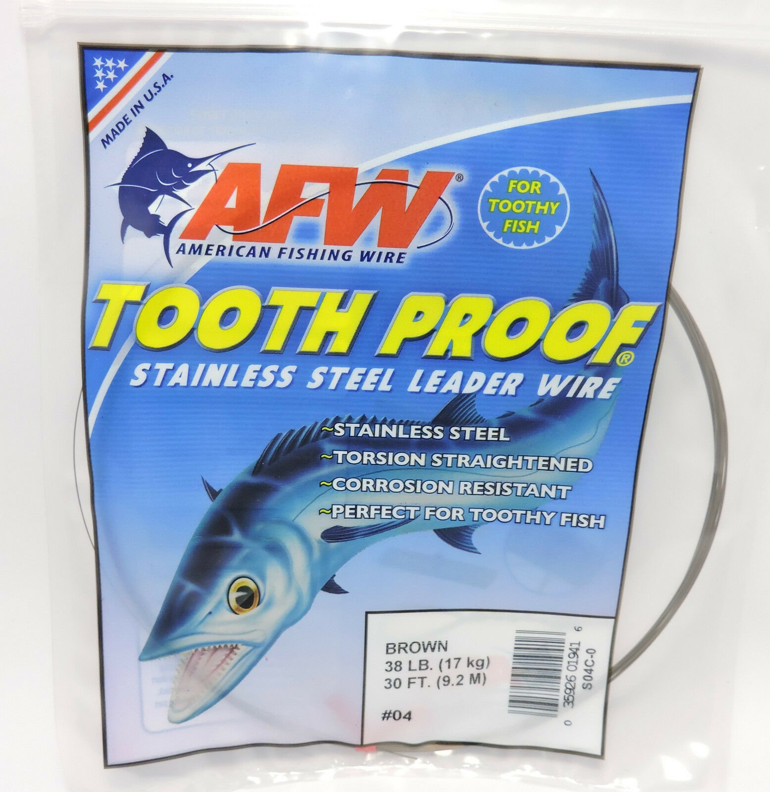 Variation-of-AFW-TOOTH-PROOF-BROWN-SINGLE-STRAND-STAINLESS-STEEL-LEADER-FISHING-WIRE-27LB-360-331853302993-db7b